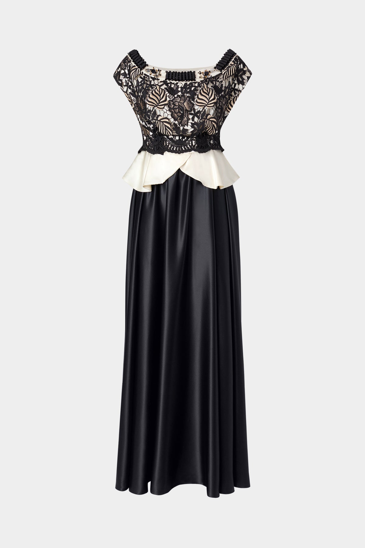 Lace Bodice Silk Dress