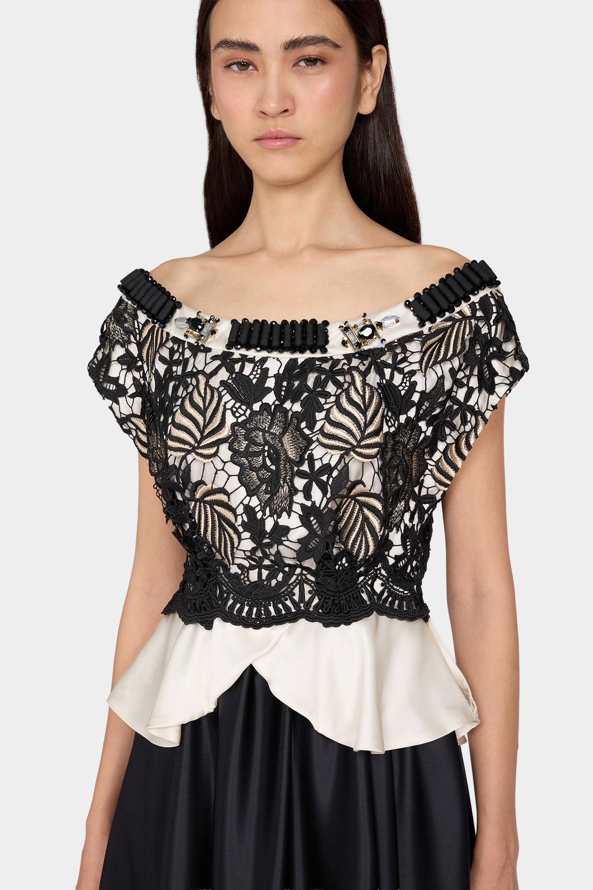 Lace Bodice Silk Dress