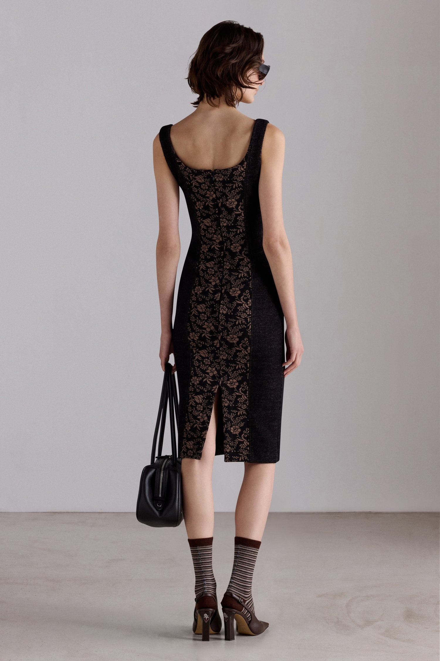 Floral Panelled Midi Dress