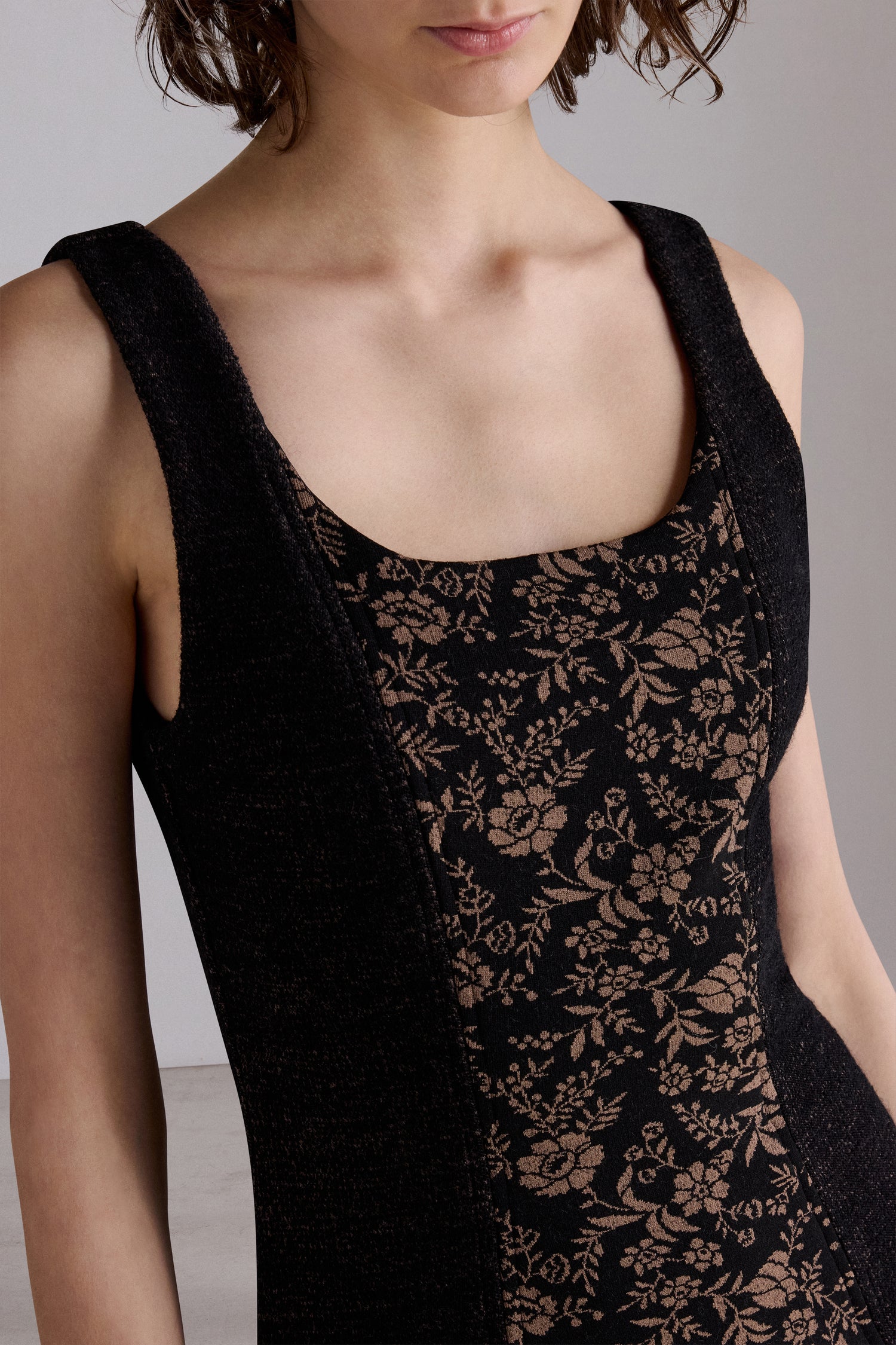 Floral Panelled Midi Dress