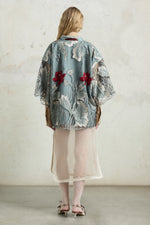 Regular Kimono with Embroidered Flowers