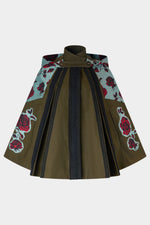 Hooded Parka with Rose Jacquard