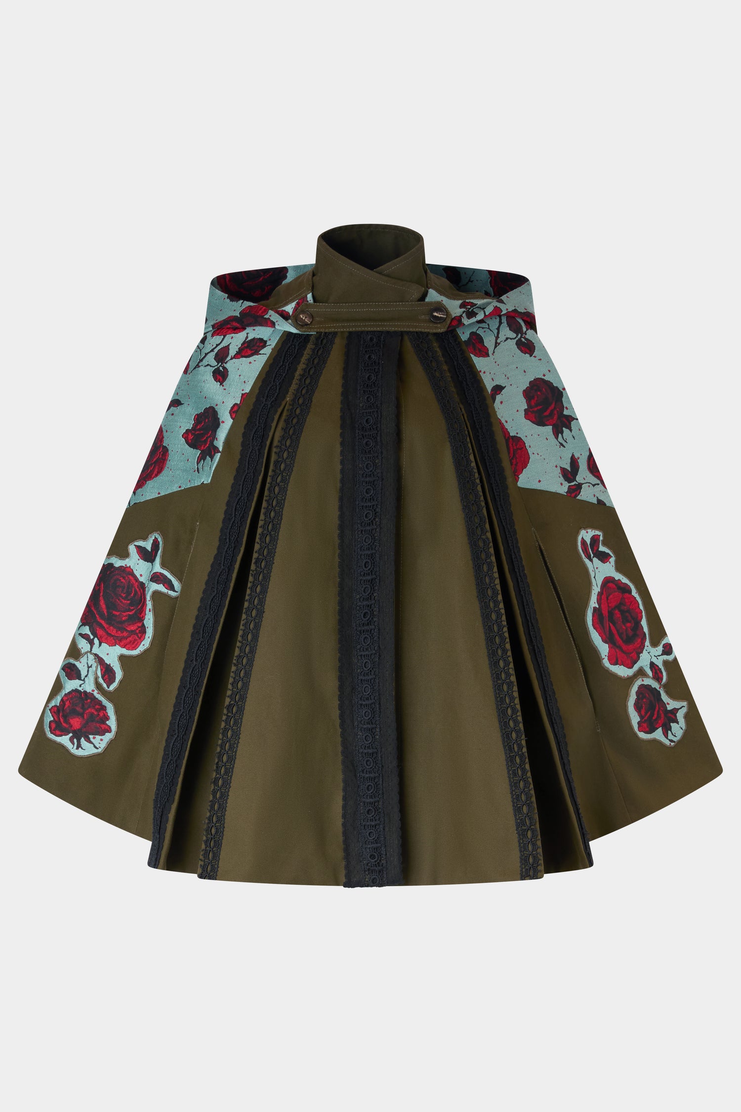 Hooded Parka with Rose Jacquard