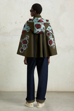 Hooded Parka with Rose Jacquard