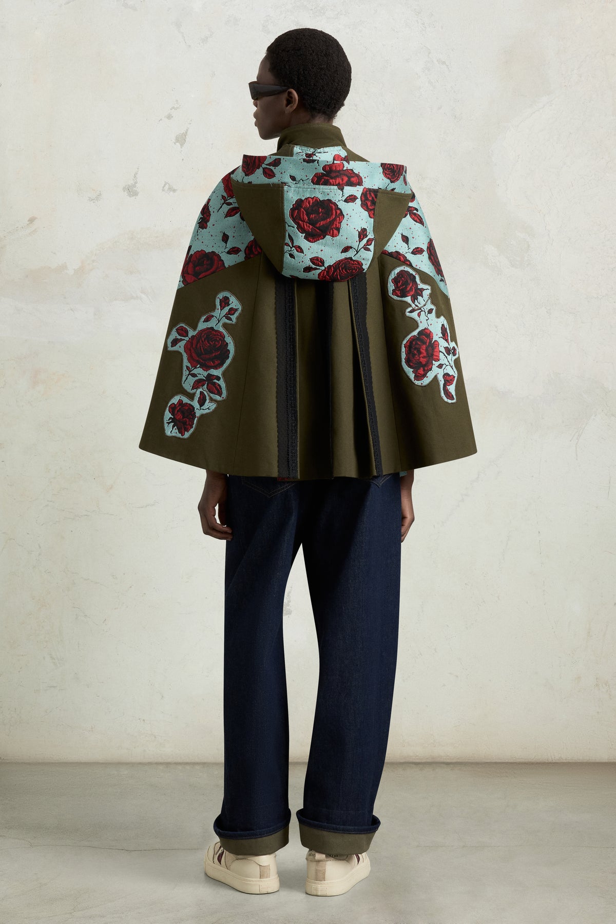 Hooded Parka with Rose Jacquard