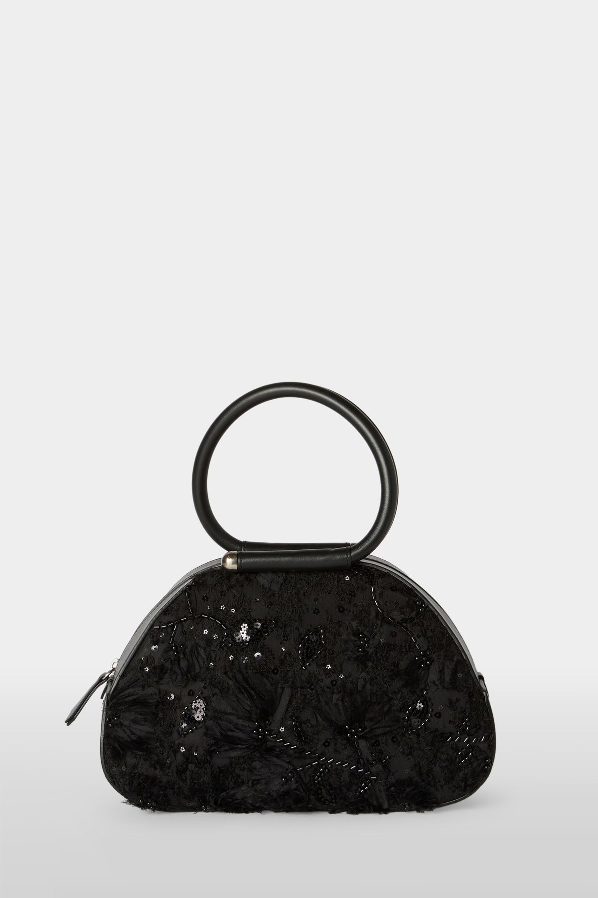 Black Caragol Bag with Sequin Embroidery
