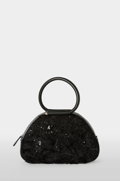 Black Caragol Bag with Sequin Embroidery