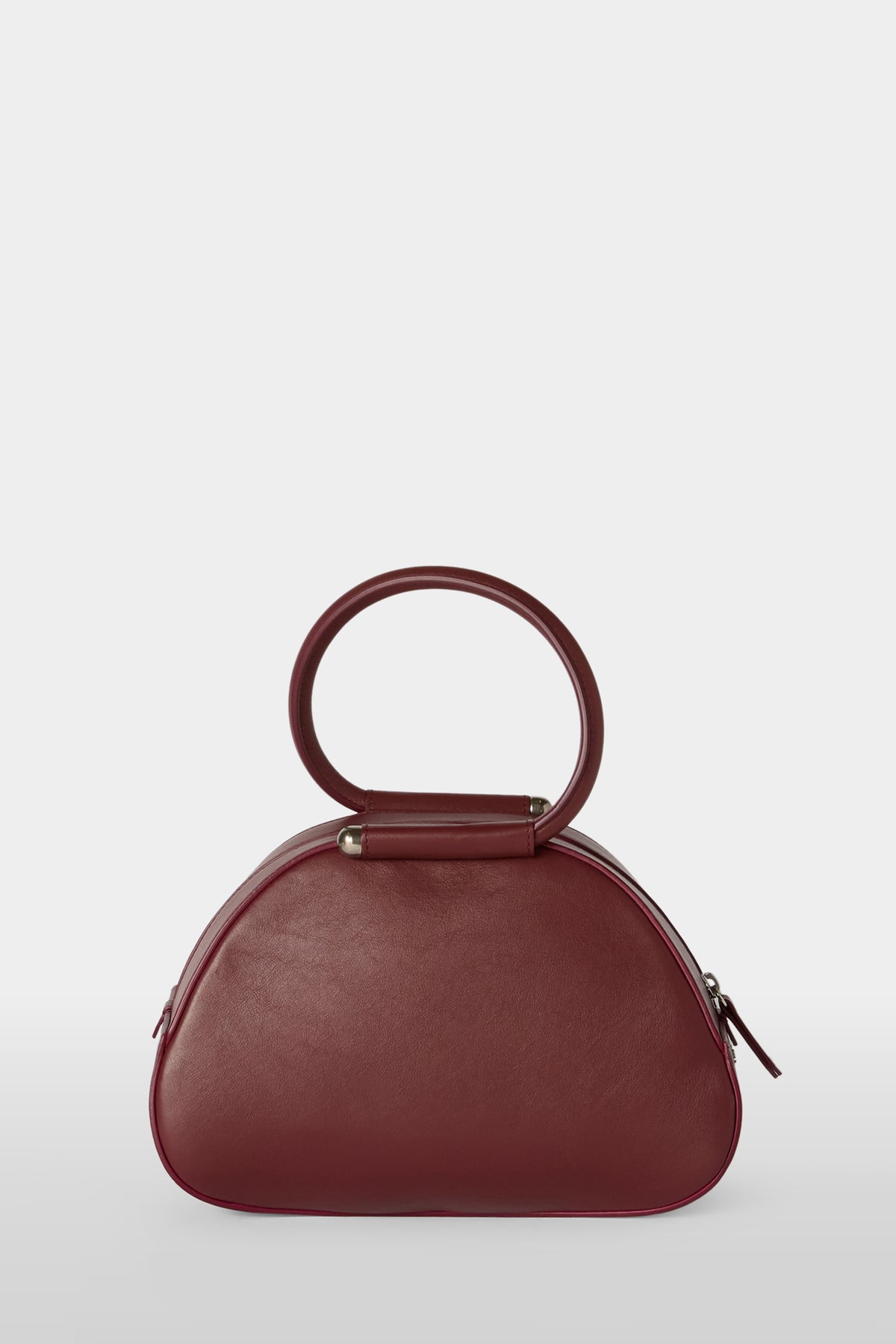 Burgundy Caragol Bag with Floral Embroidery