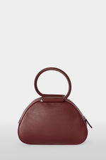 Burgundy Caragol Bag with Floral Embroidery