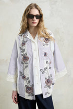 Patchwork Robespierre With Rose Embroidery