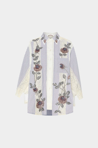 Patchwork Robespierre With Rose Embroidery