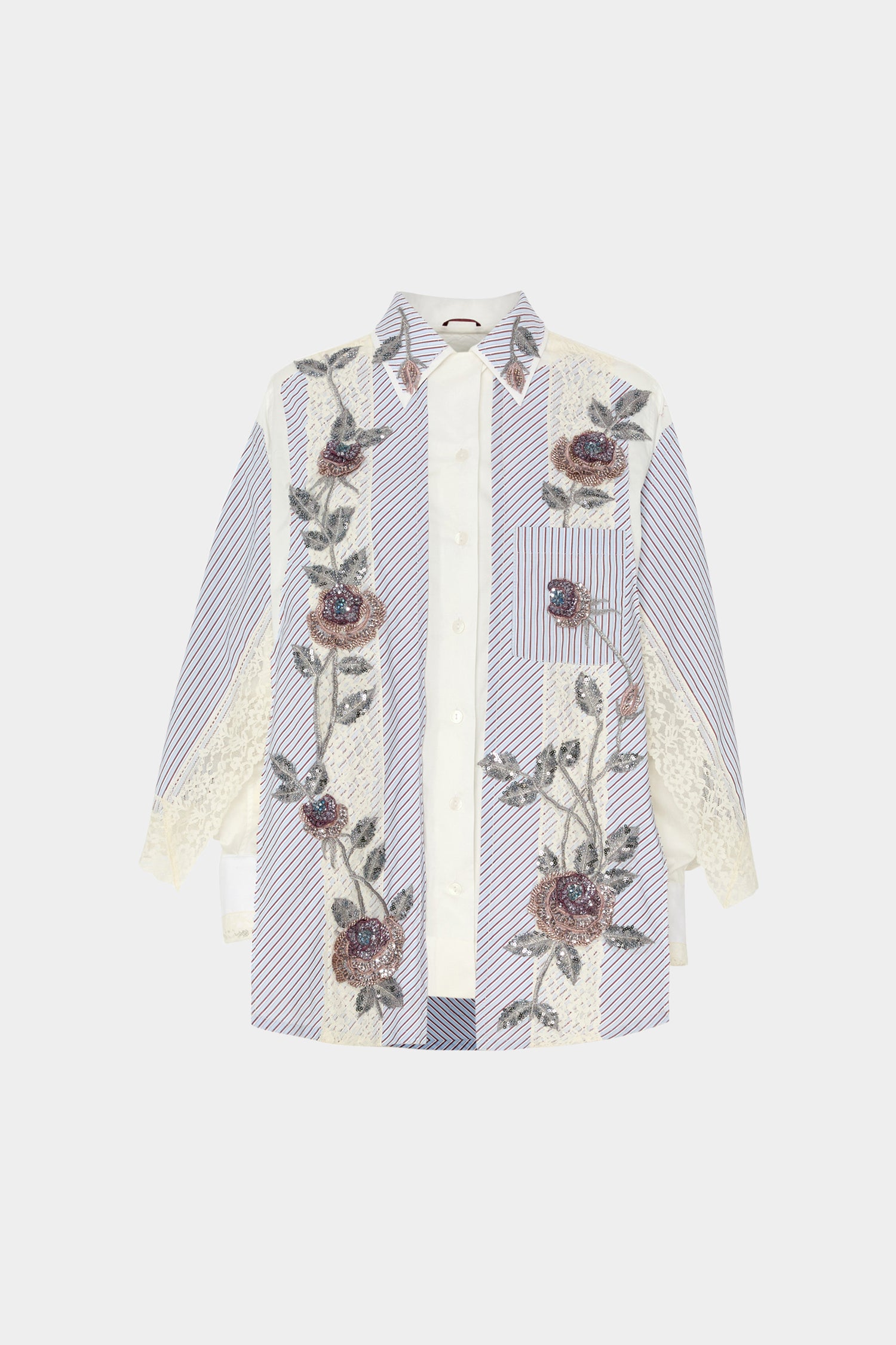 Patchwork Robespierre With Rose Embroidery