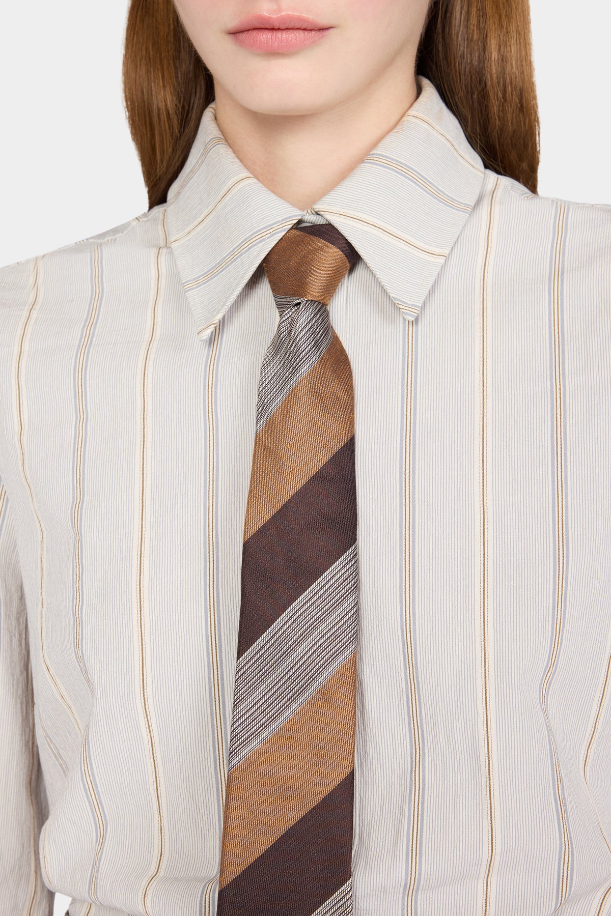 Ivory Striped Slim Shirt