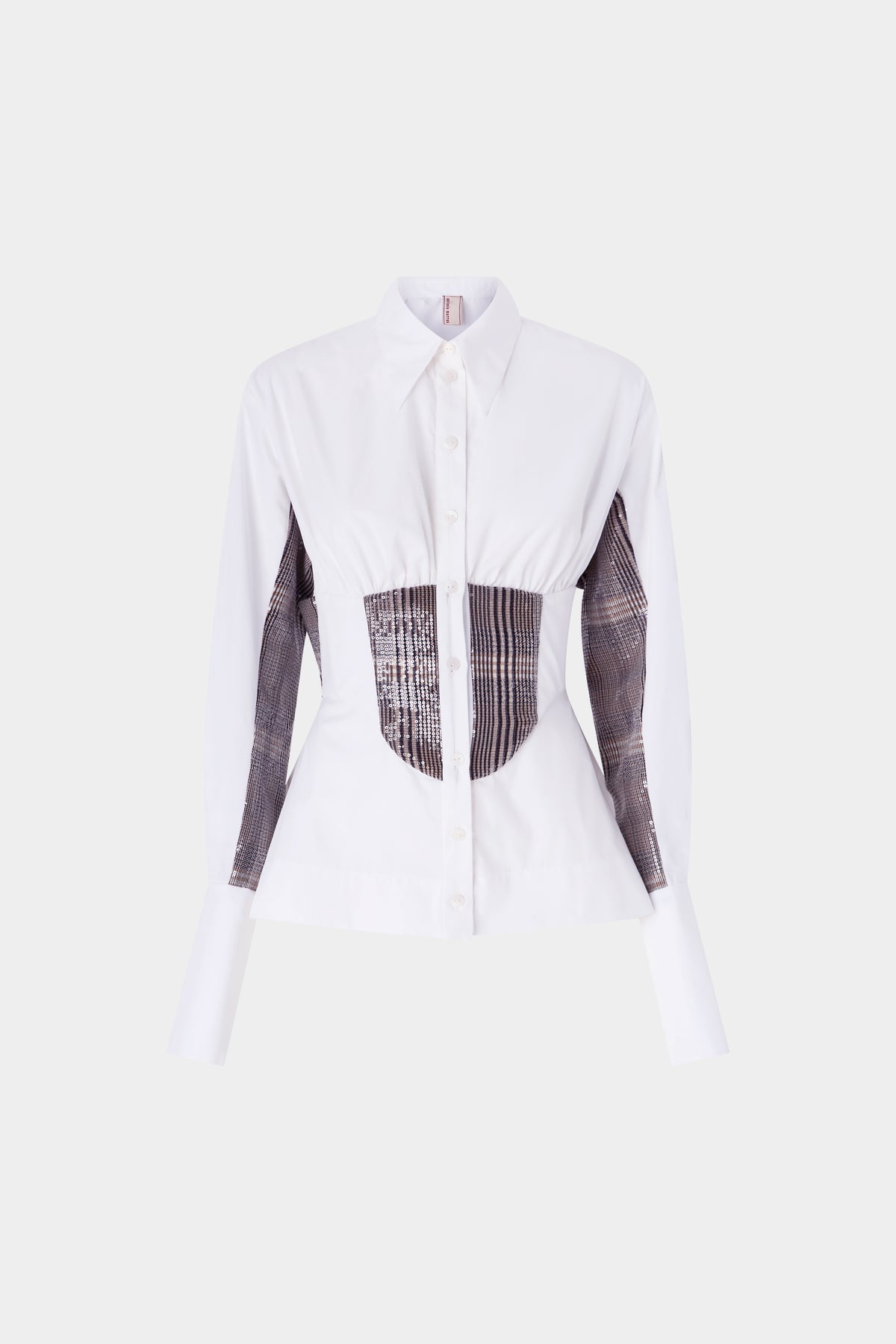 Tweed Bustier Cotton Shirt