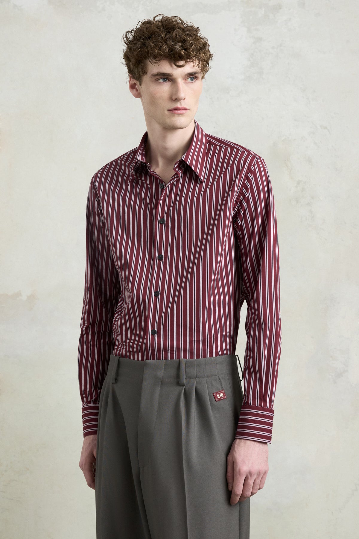 Bordeaux Striped Regular Shirt