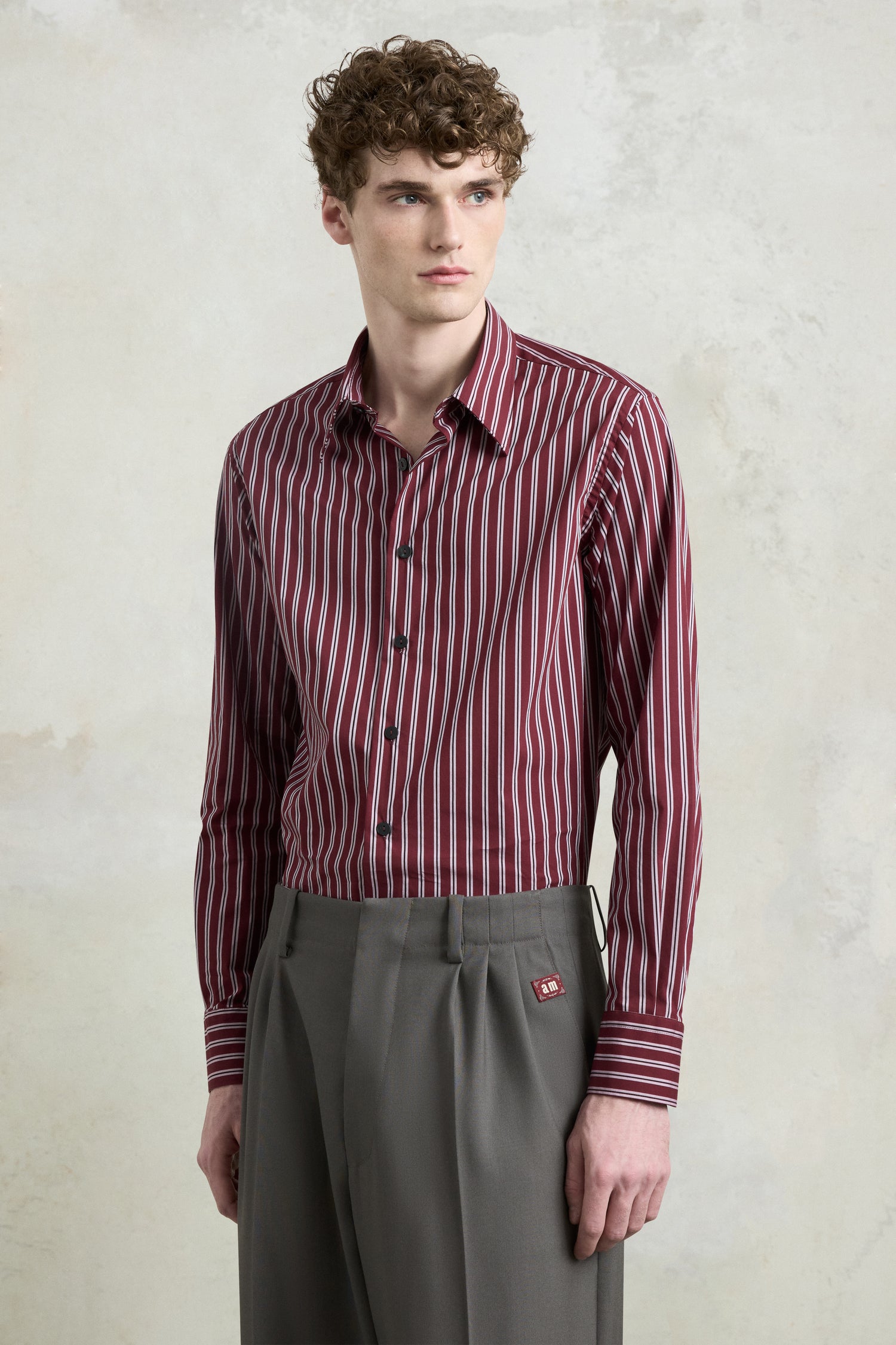 Bordeaux Striped Regular Shirt