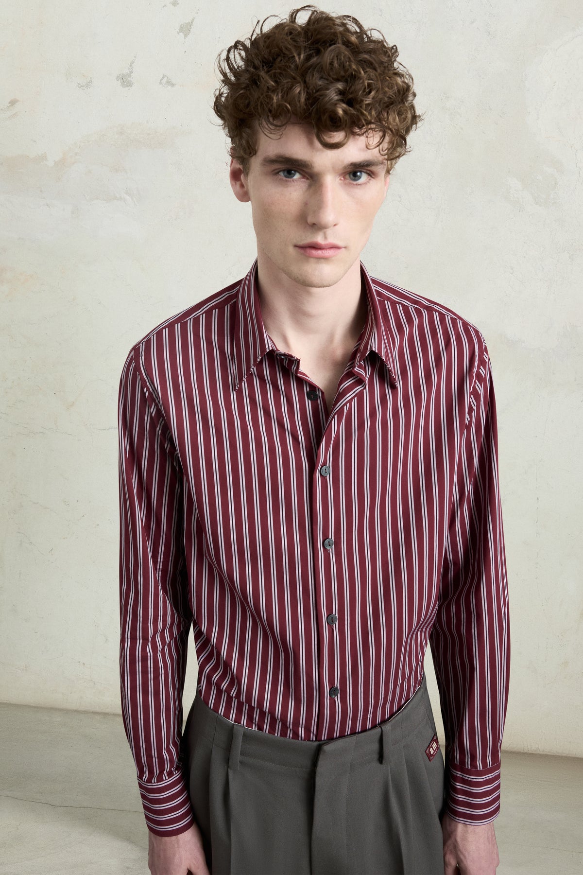 Bordeaux Striped Regular Shirt