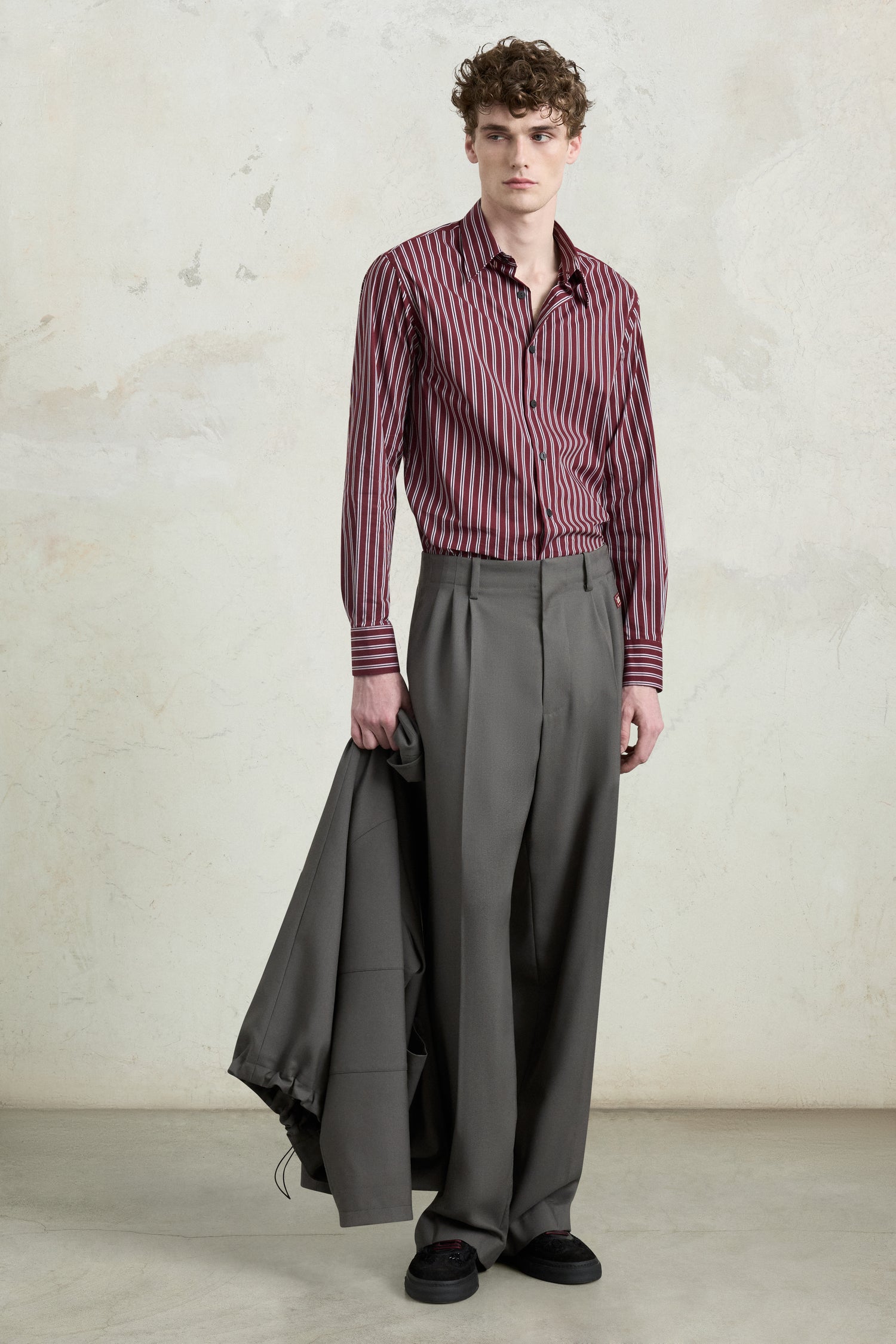 Bordeaux Striped Regular Shirt