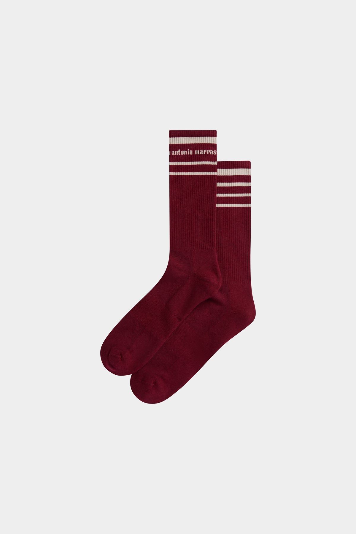 Bordeaux Socks with Beige Stripes