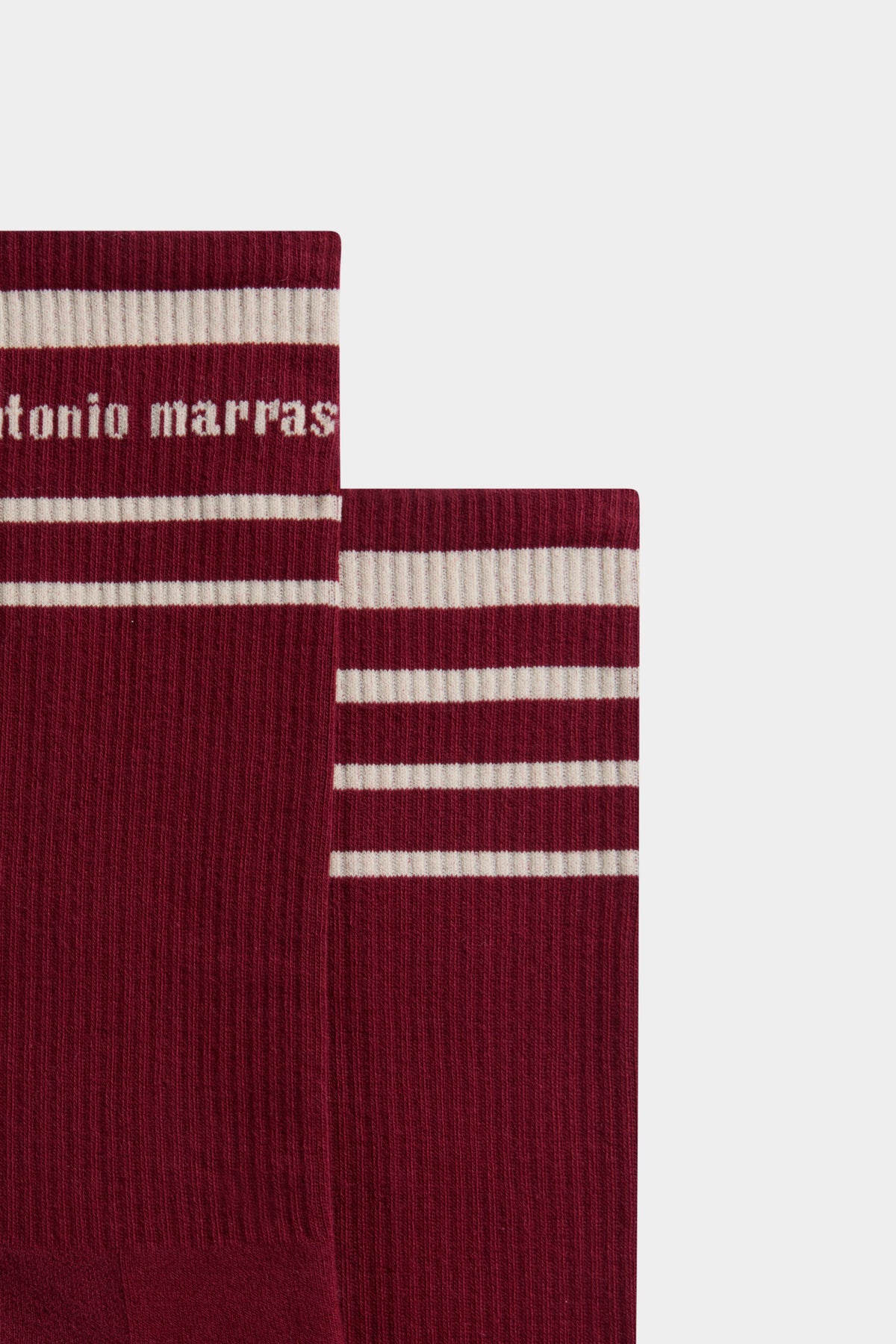 Bordeaux Socks with Beige Stripes