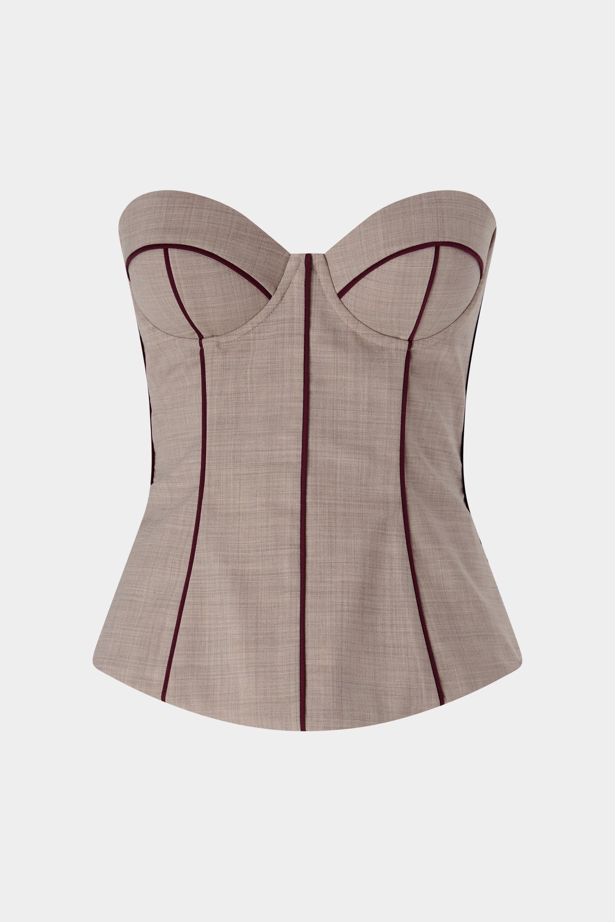 Sand Melange Wool Corset Bustier
