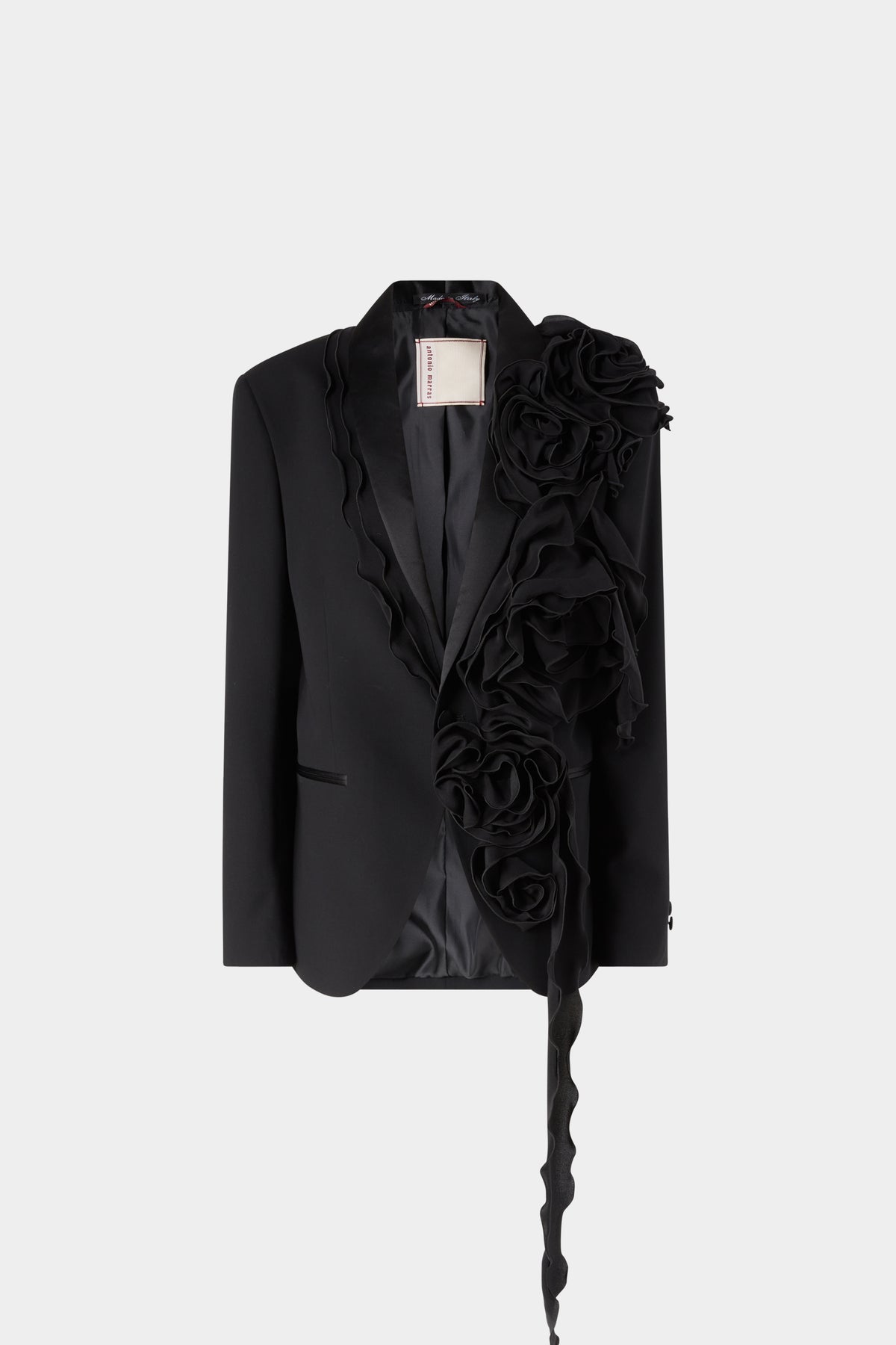 Oversized Tuxedo with Chiffon Ruffles