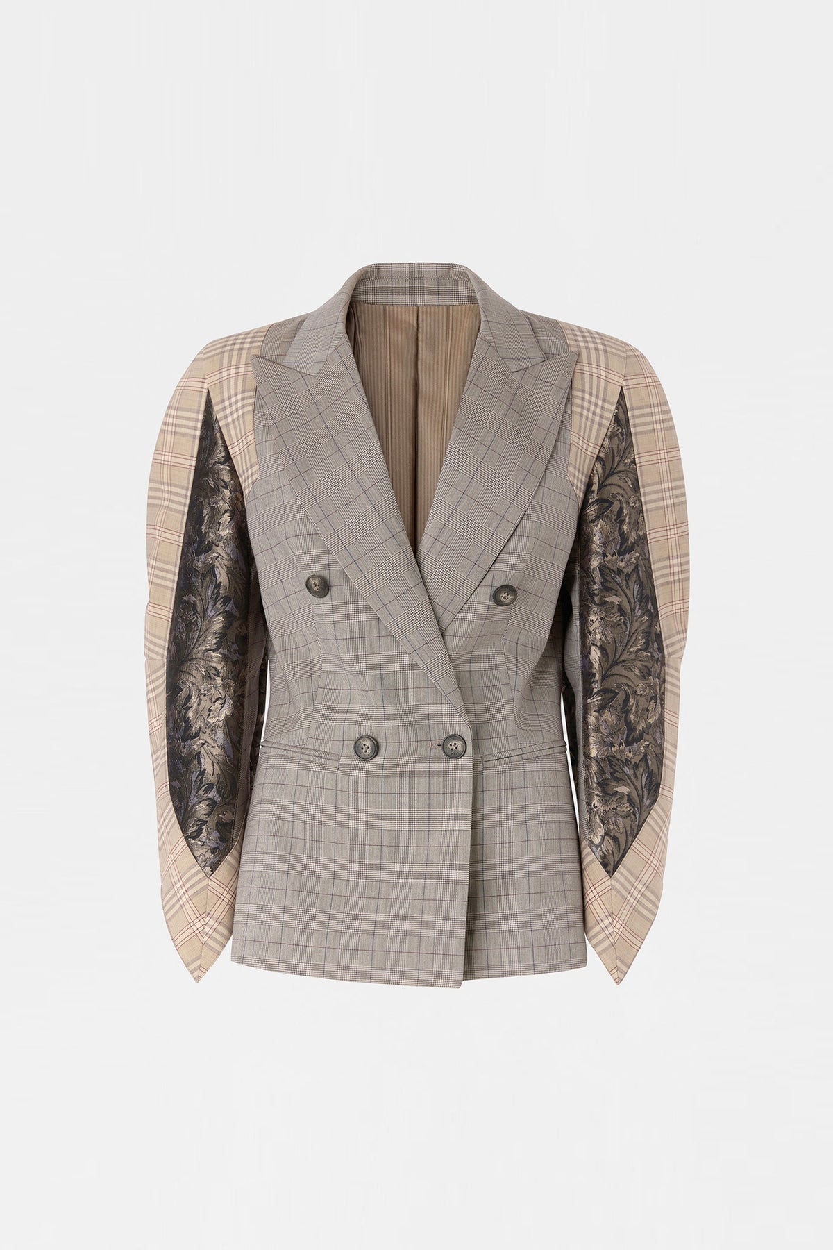 Checked Sculptural Jacket