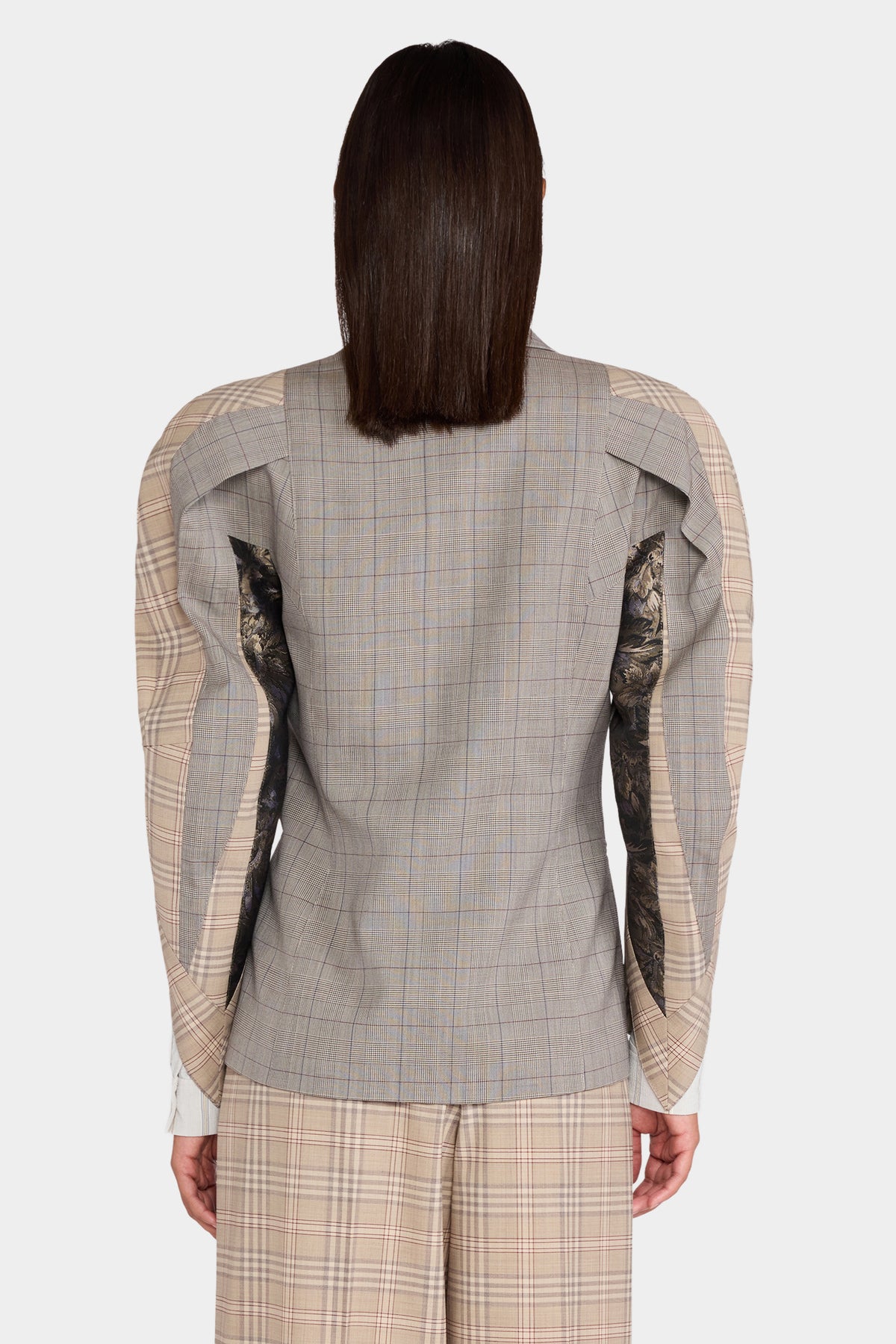 Checked Sculptural Jacket