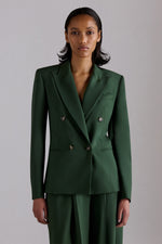 Stretch Virgin Wool Double-Breasted Blazer