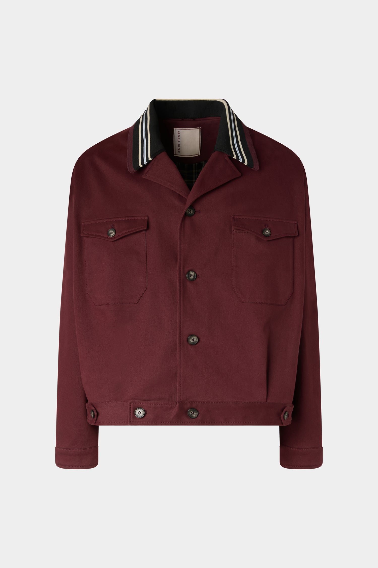 Trucker Jacket With Striped Collar
