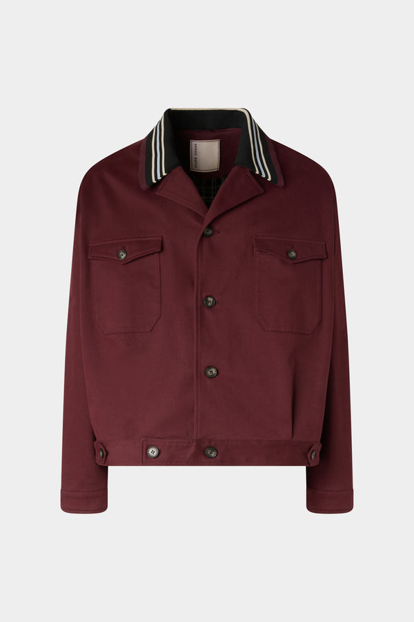 Trucker Jacket With Striped Collar