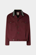 Trucker Jacket With Striped Collar