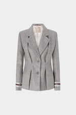 Virgin Wool Buttoned Tweed Jacket