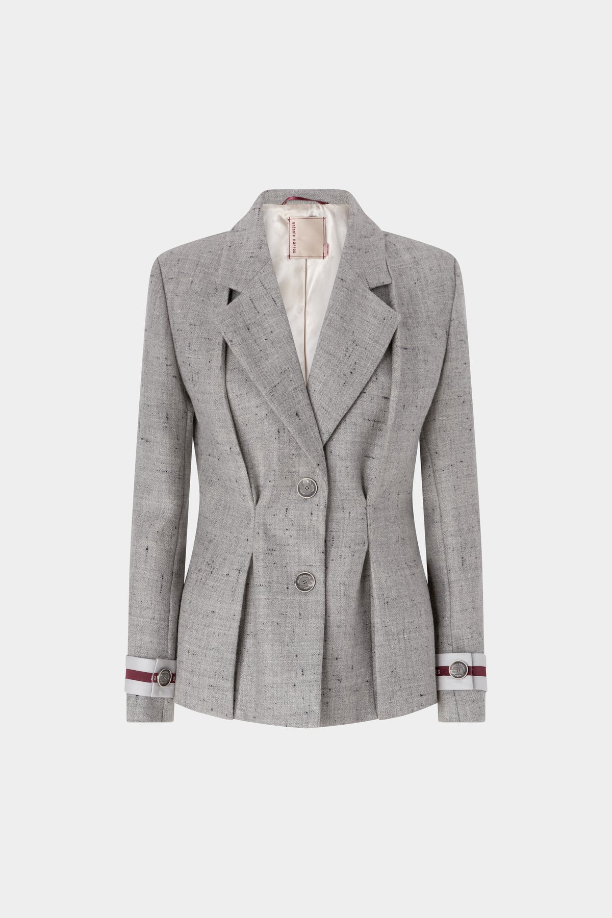 Virgin Wool Buttoned Tweed Jacket