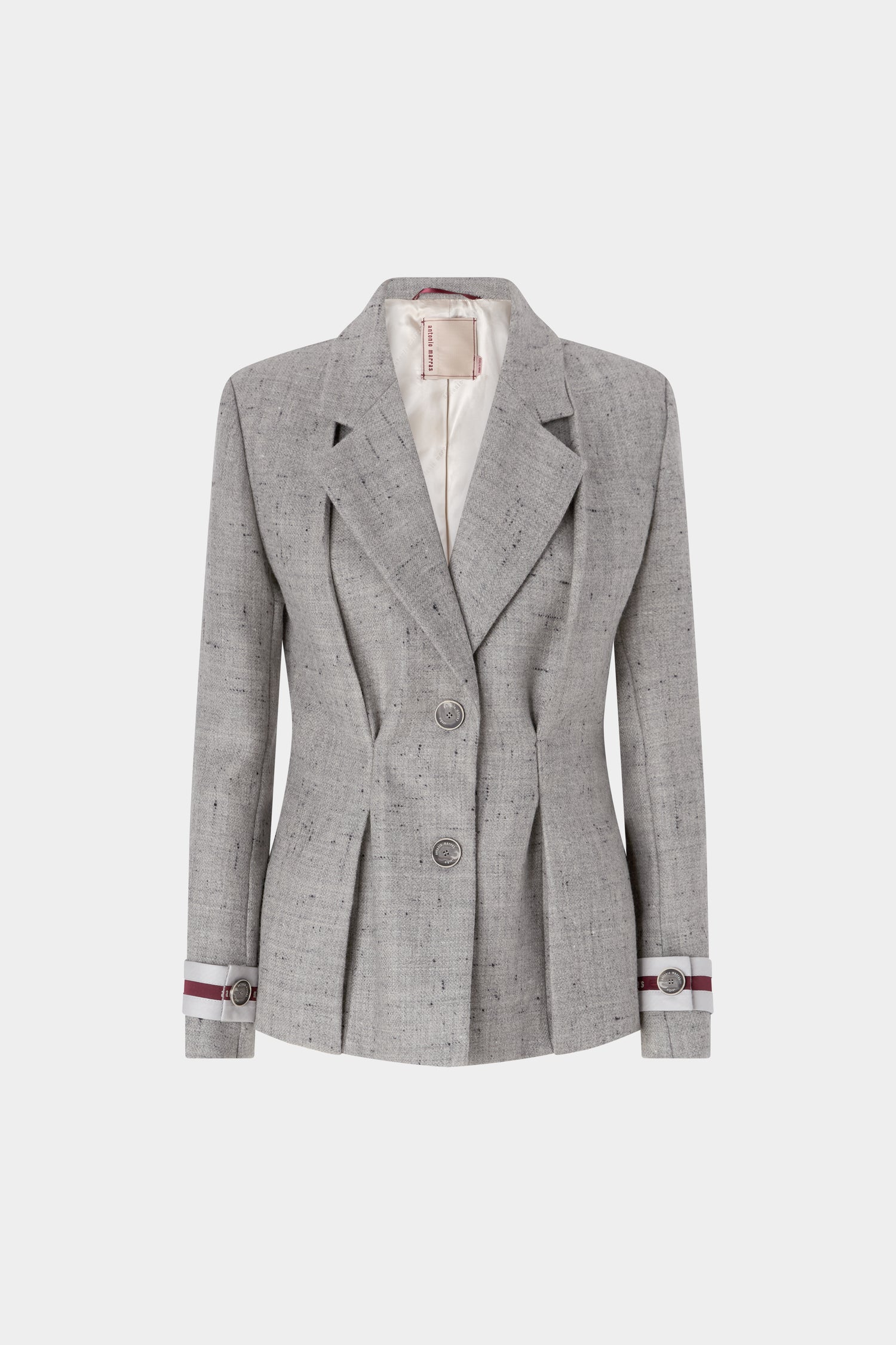 Virgin Wool Buttoned Tweed Jacket