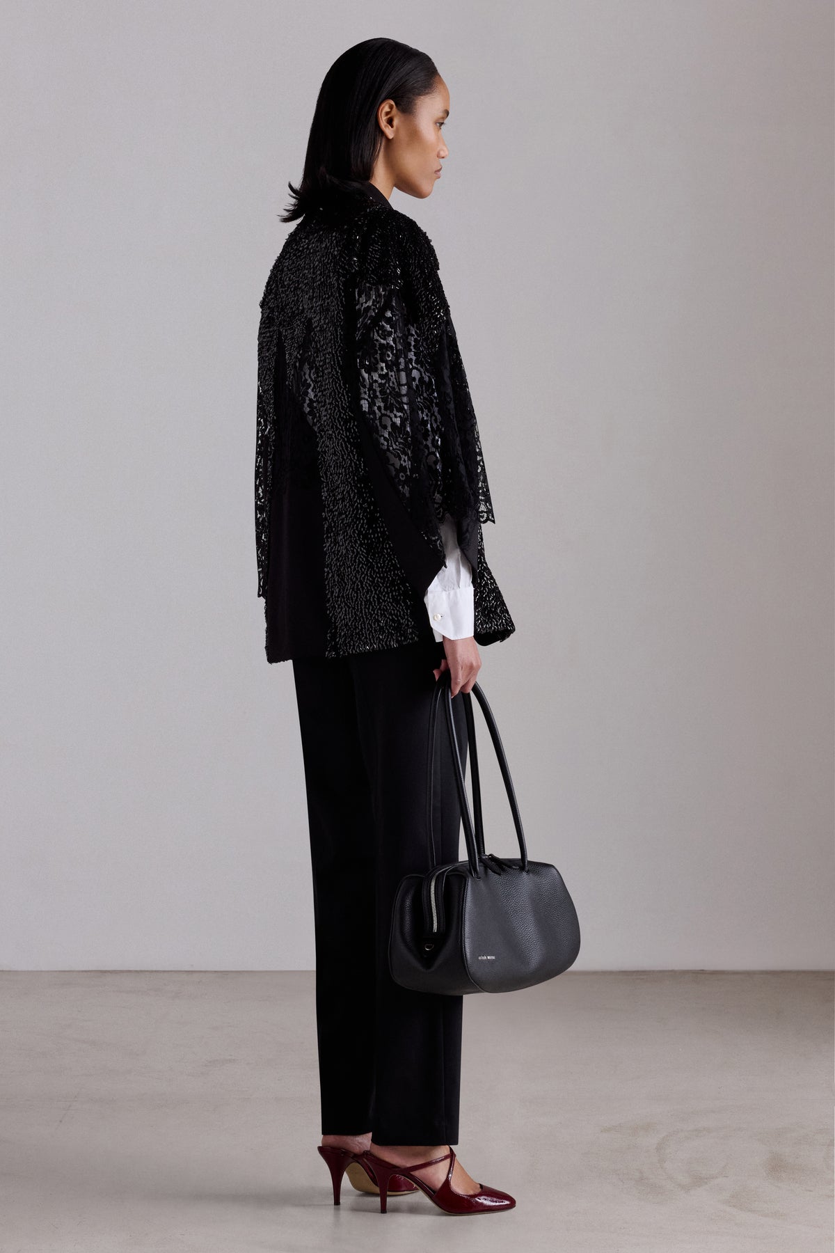 Black Sequin Kimono Jacket