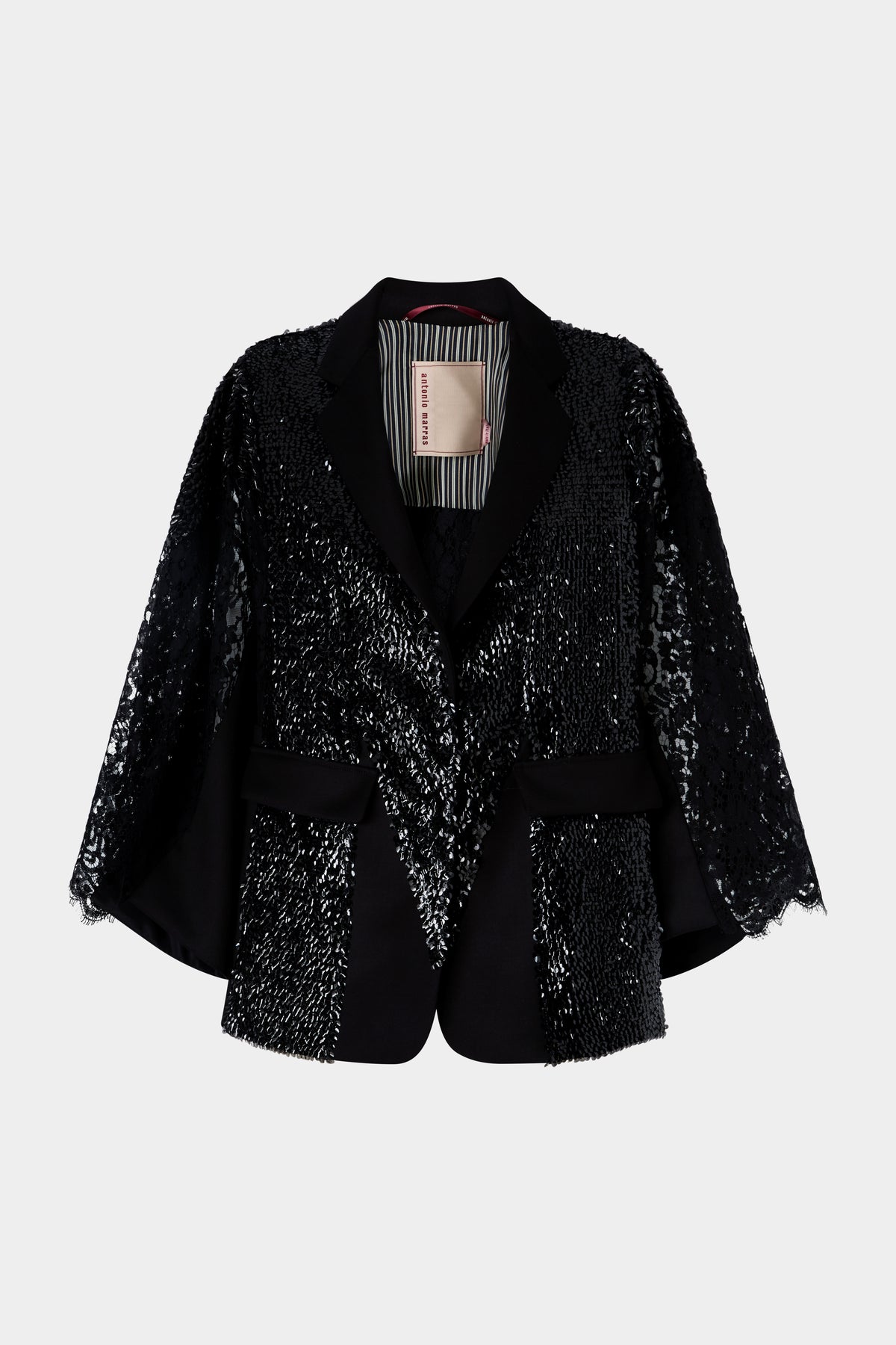Black Sequin Kimono Jacket