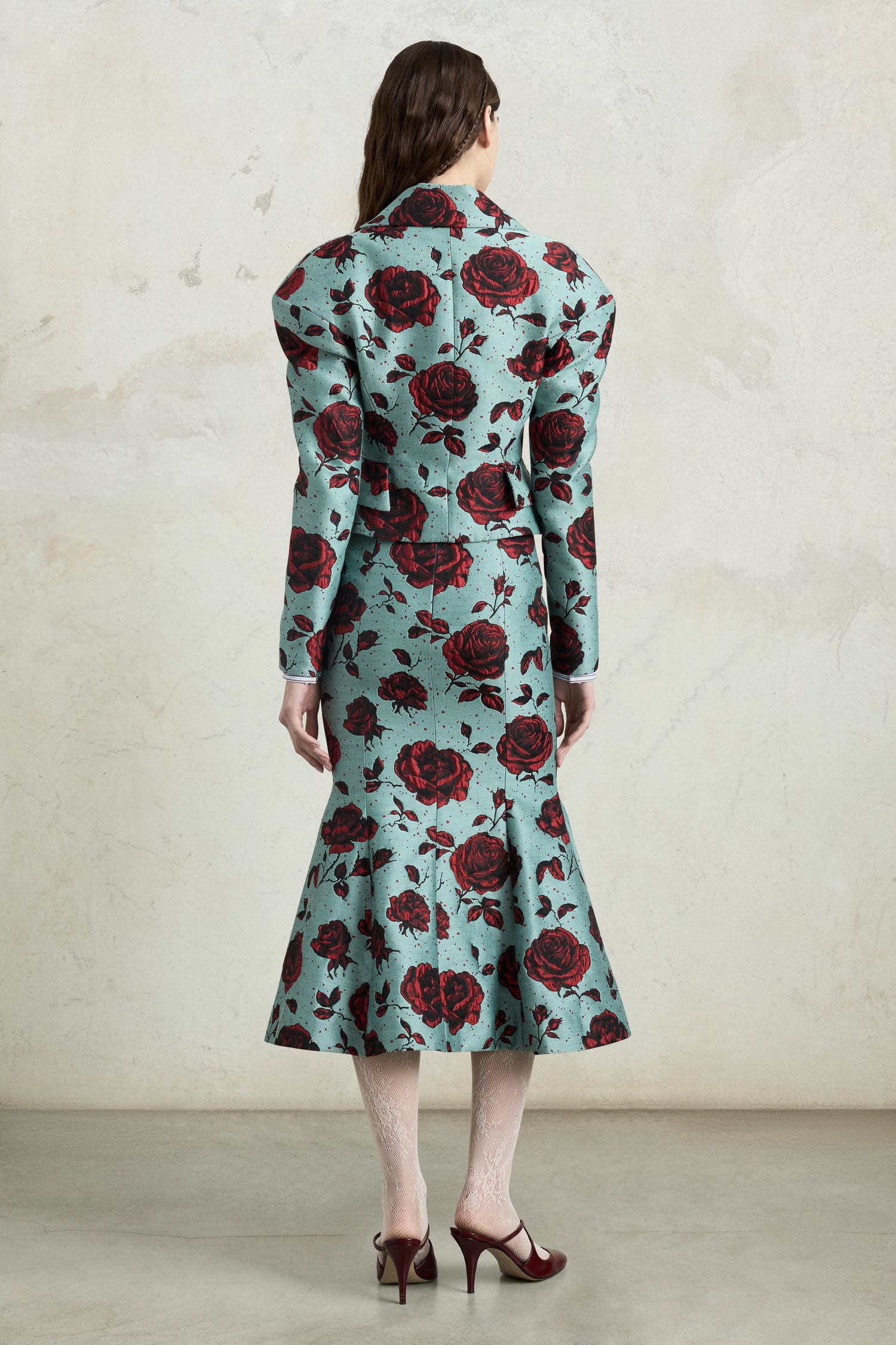 Embossed Rose Jacquard Skirt