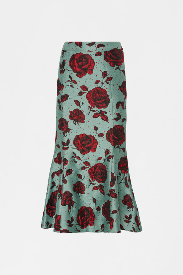 Embossed Rose Jacquard Skirt