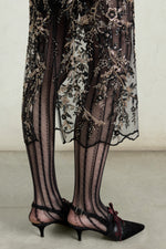 Embroidered Tulle Pencil Skirt