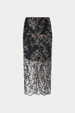 Embroidered Tulle Pencil Skirt