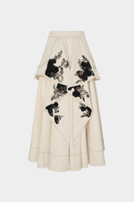 Midi Skirt with Floral Appliqués