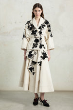 Midi Skirt with Floral Appliqués