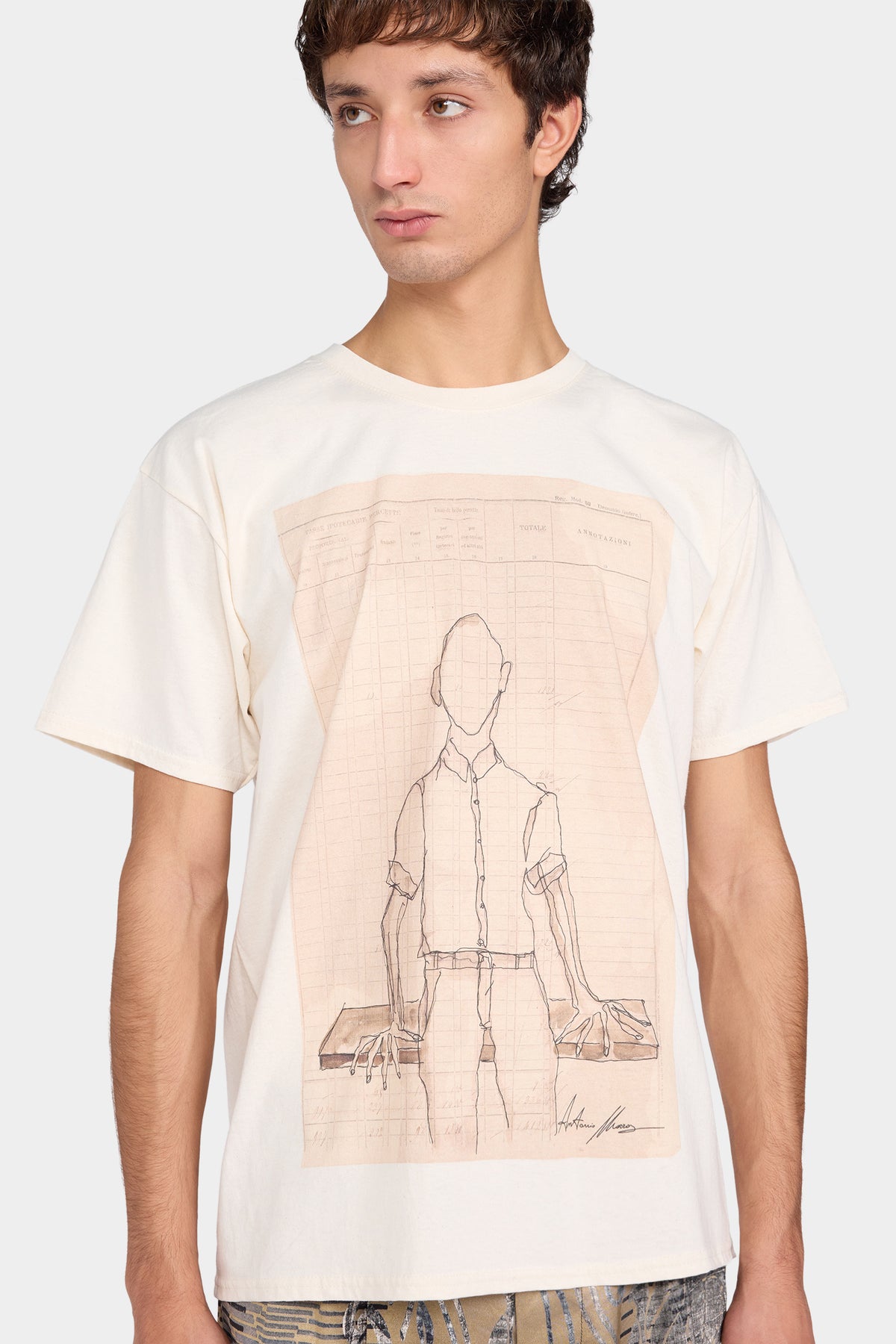 Ivory Sketch Print T-shirt