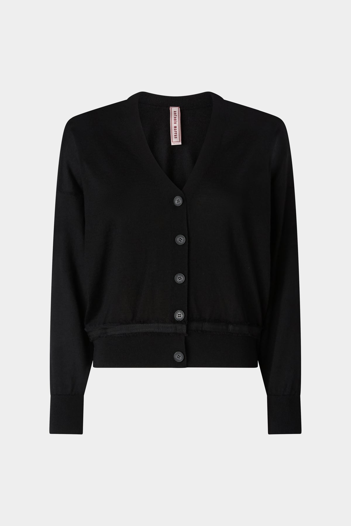 Black Cashmere V-Neck Cardigan