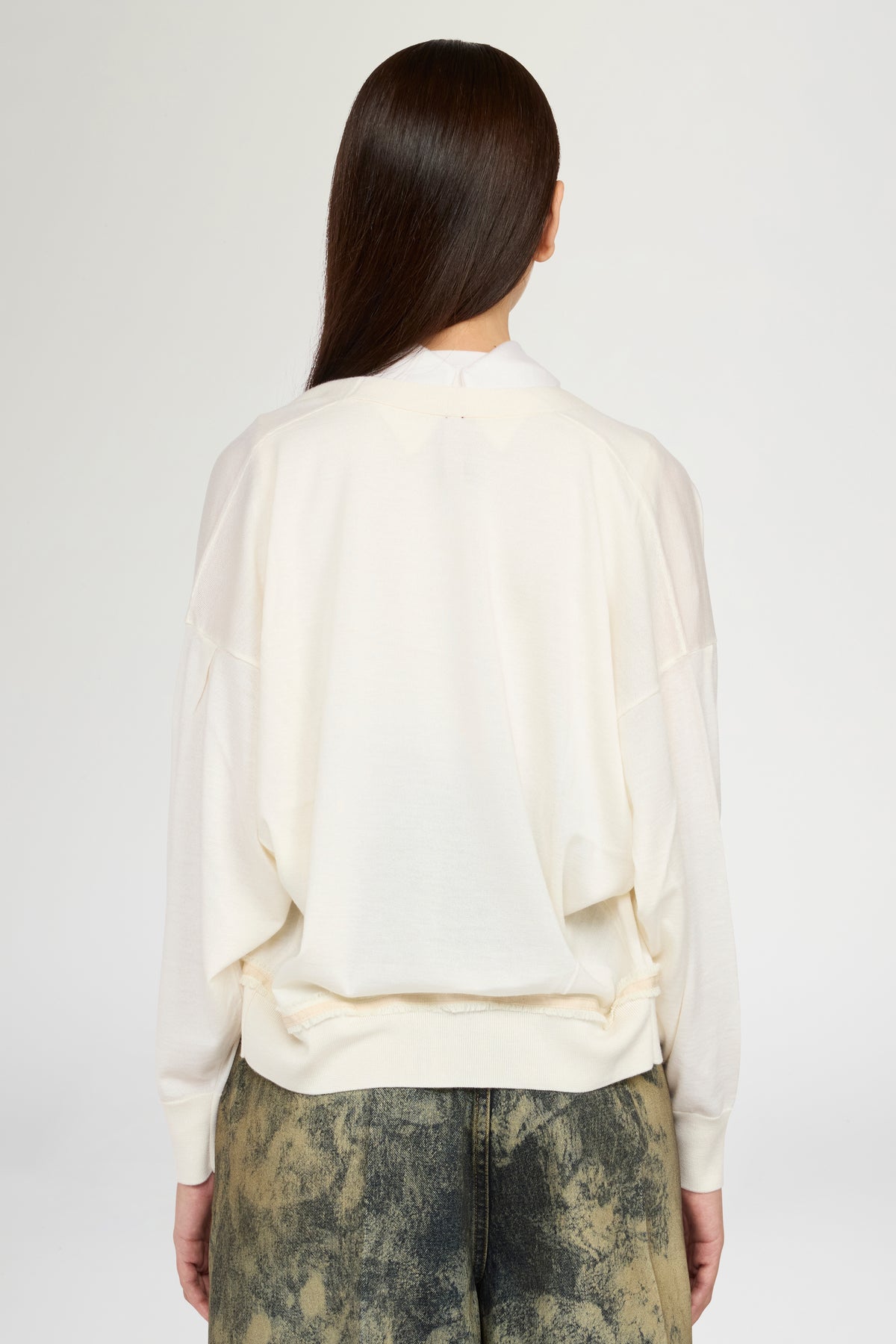 Ivory Cashmere V-neck Cardigan