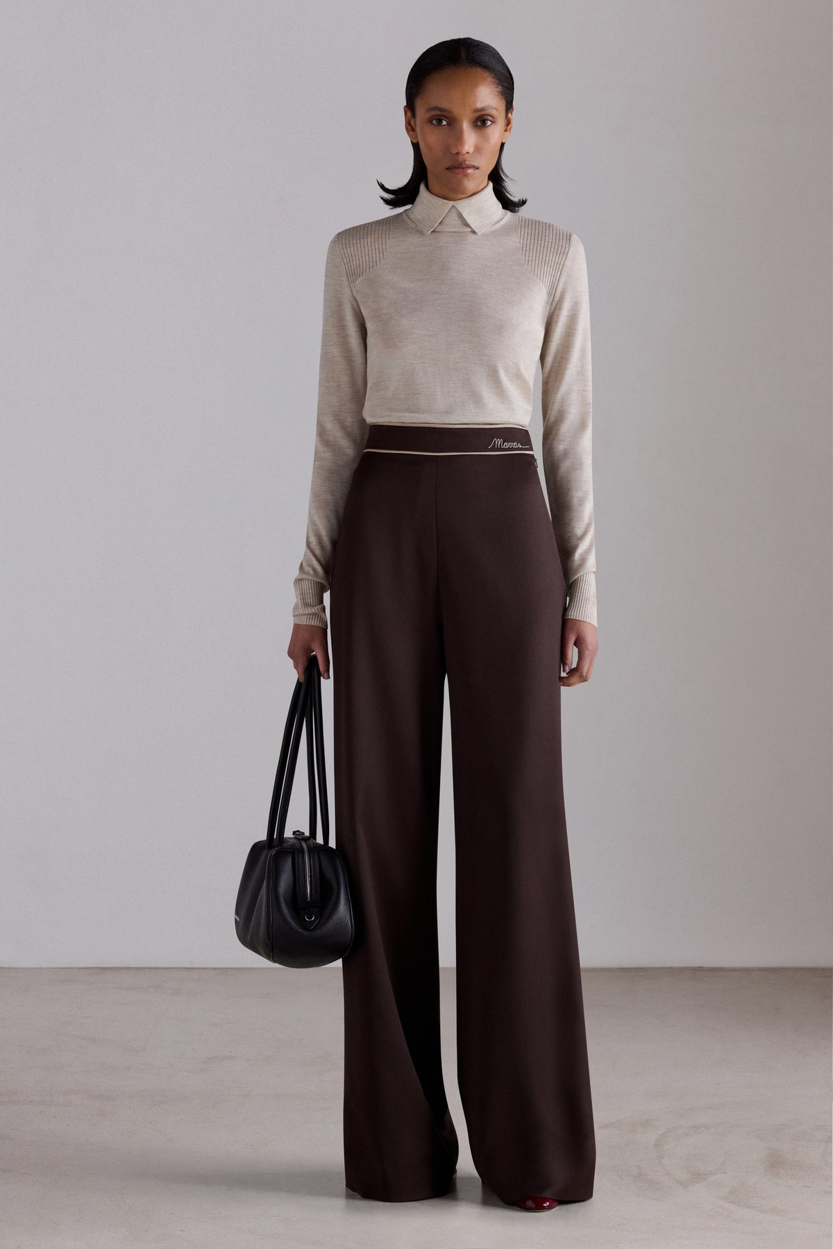 Layered Collar Cashmere Turtleneck