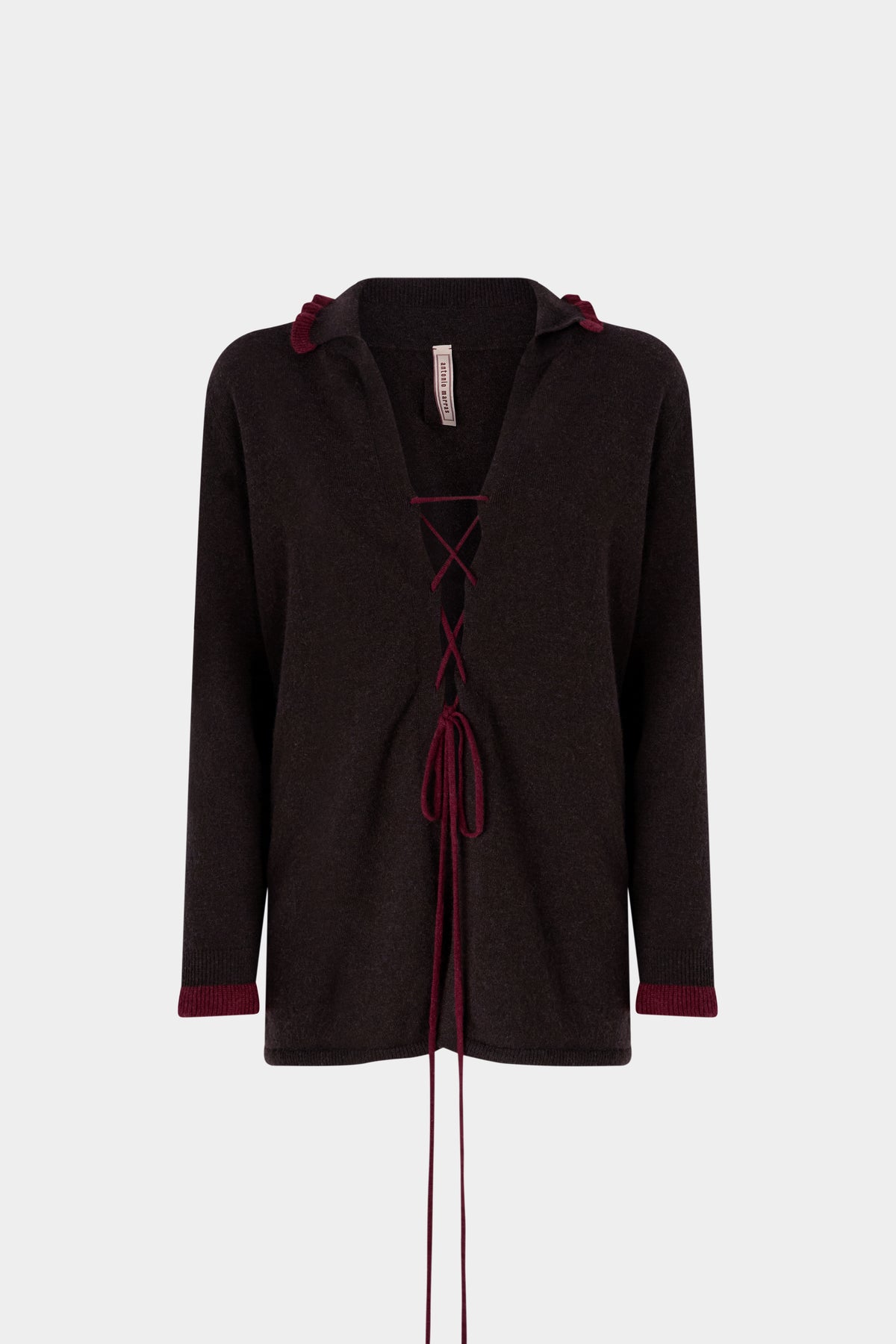 Knitted Cashmere Shirt with Ruffles