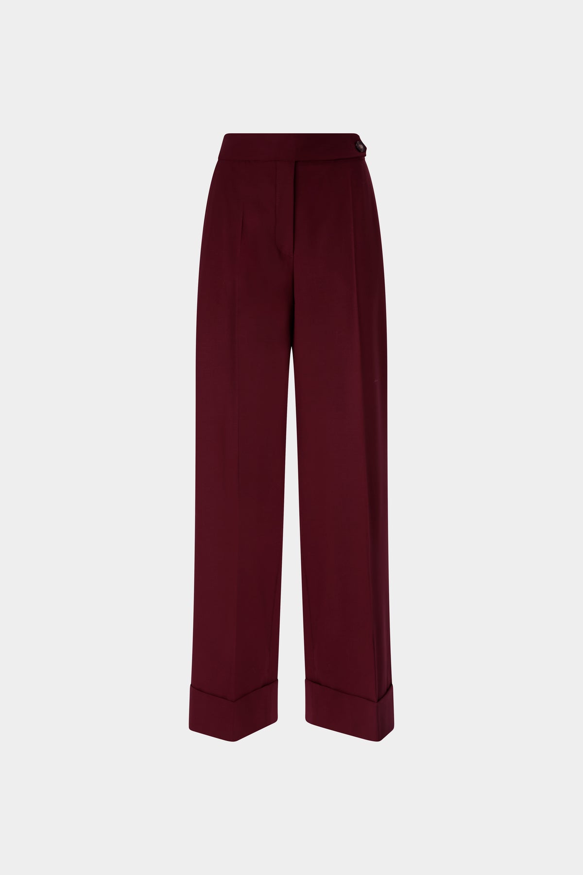 Burgundy Wide-Leg Trousers