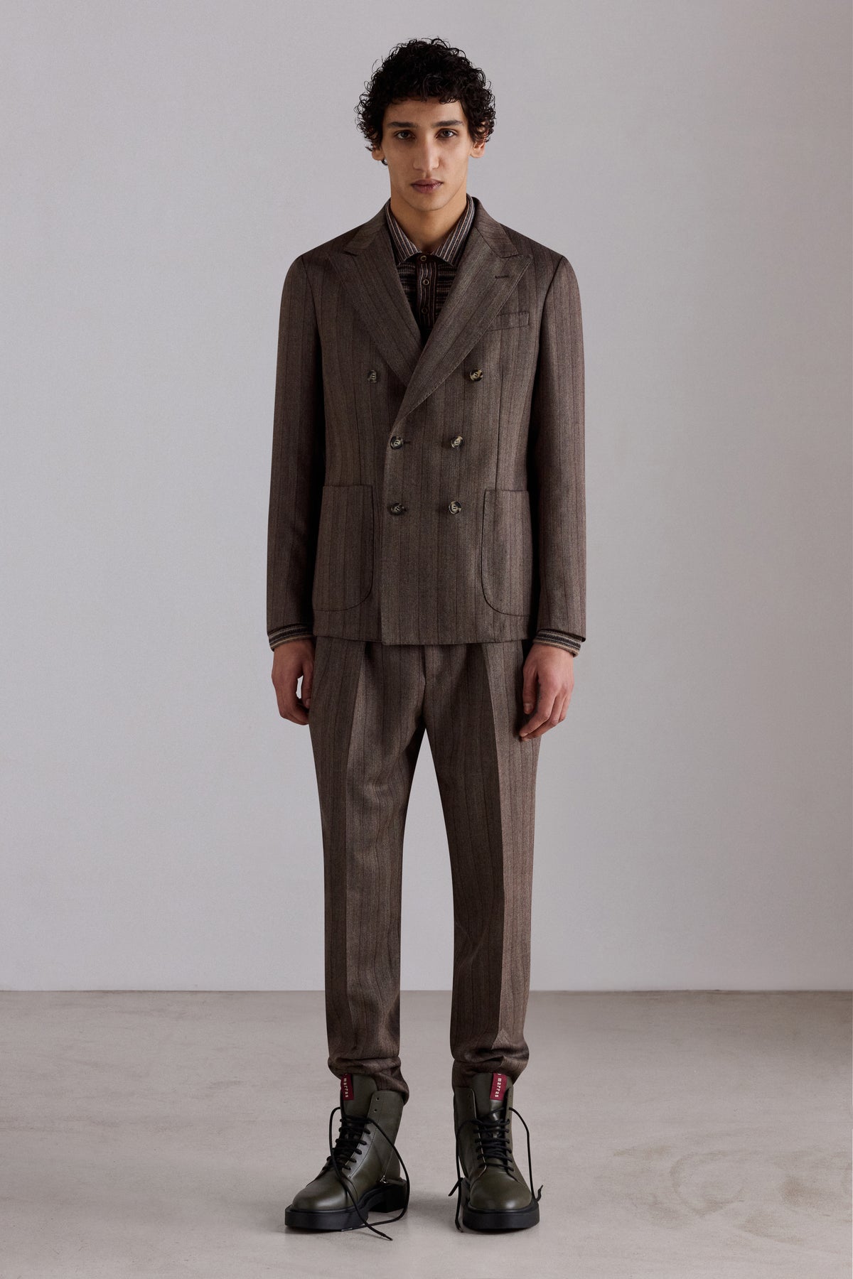 Double-Pleat Wool Tailored Trousers
